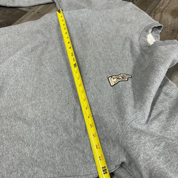 RVCA Mens Long Sleeve Crew Sweatshirt Pullover Middle Finger Gray Size XXL - Picture 4 of 8